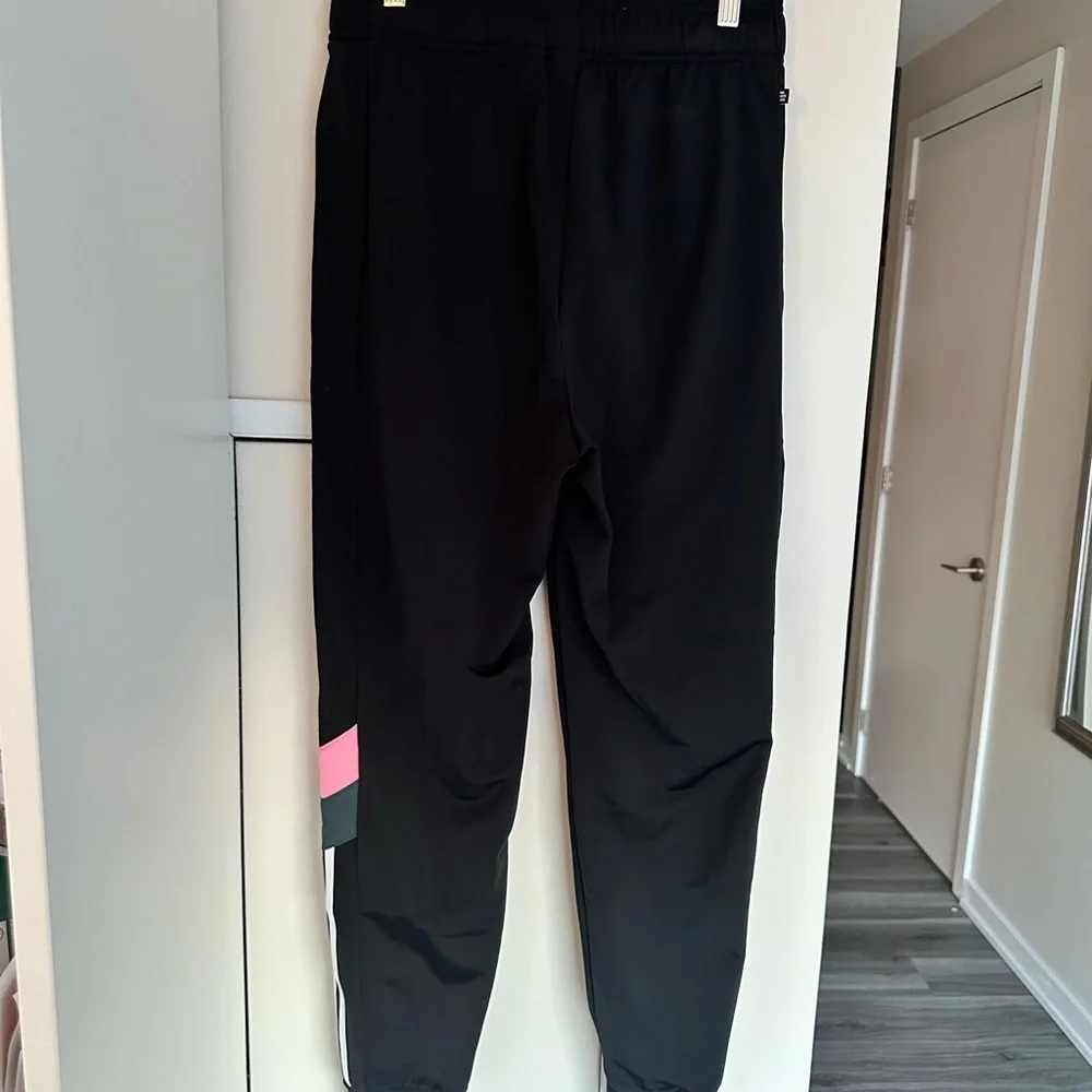 Adidas Kids Black Joggers with Pink and Green Accents - Picture 12 of 16